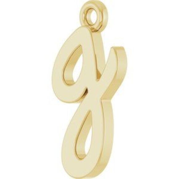 Kazi Luxury 10K Yellow Script Initial G Dangle - Picture 2 of 5